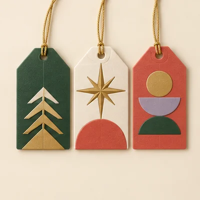 Tags de Presente Geométricas